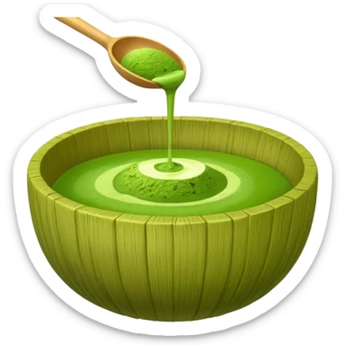 batidor bambu con bol de matcha sticker