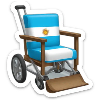 Silla de ruedas con bandera argentina sticker