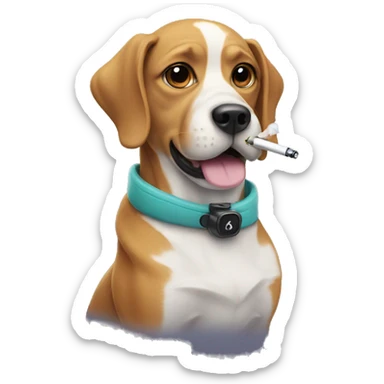 dog with a vape sticker