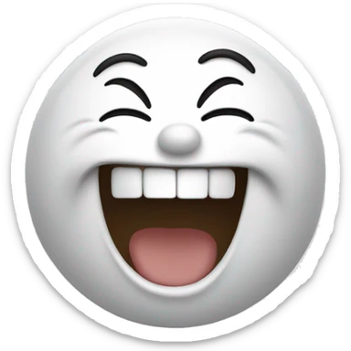 white laughing face sticker