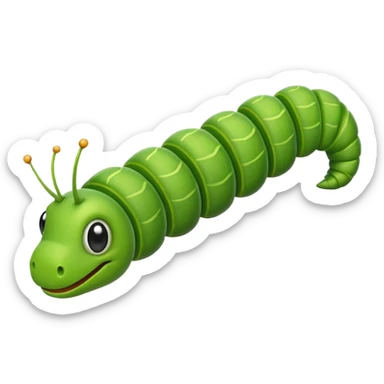 Inchworm crawling sticker