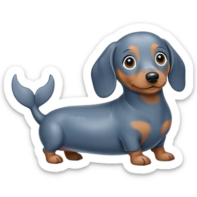 Miniature dachshund mixed with a whale sticker