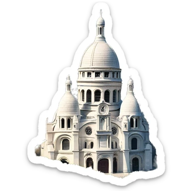 The sacré coeur in montmartre, Paris in a round for being the image of an Instagram account. Shiny weather, blue sky, looks like the perfect day to go visiting the basilique of the sacré coeur in Montmartre.  sticker