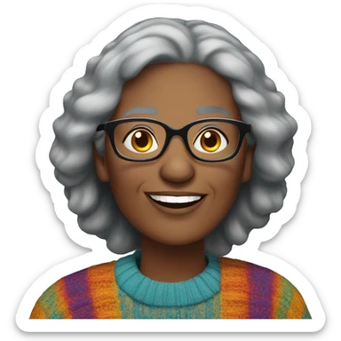 Senior black lady sticker