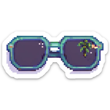 a pair of sunglasses pixel art retro 8-bit look sticker