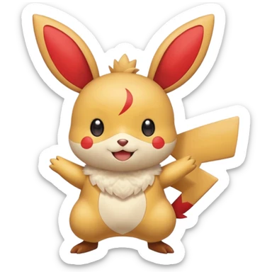 Plusle-Pichu-Victini-Buneary-fusion, full body sticker