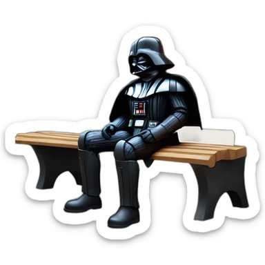 darth vader sat on a park bench sticker