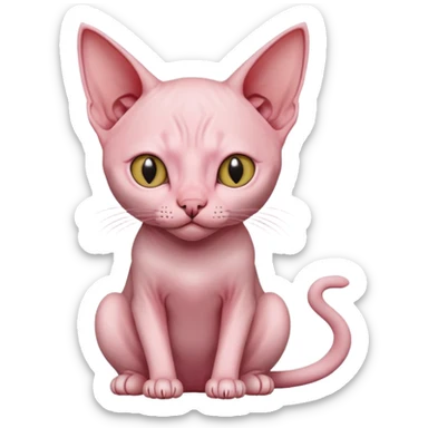 Hairless cat sitting sticker