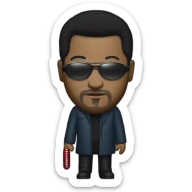 NEO,-lawrence-fishburne-from-the-matrix,-holding-red-and-blue-pill sticker