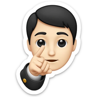 Point your finger at the face. Icon sticker