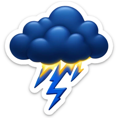 lightning from a dark blue cloud sticker