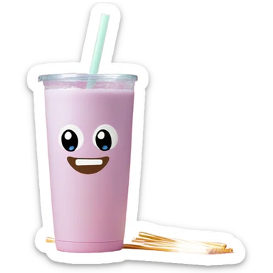 Pastel pink, 40 oz tumbler with handle, and straw sticker