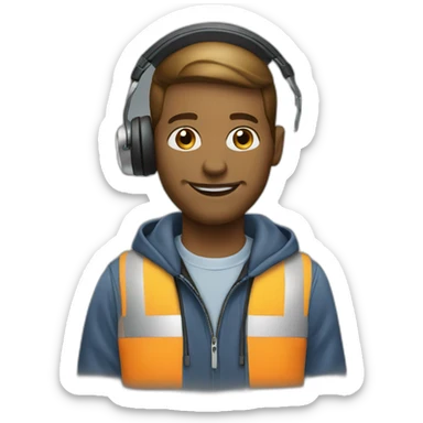 DJ white civil Engineer sticker