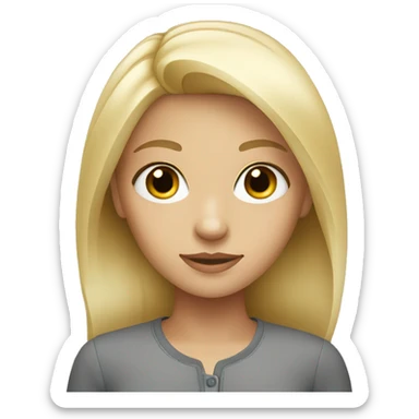 Blonde girl with grey eyes  sticker