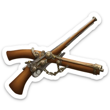 17th century Musket and Gear sticker