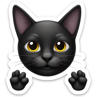 black cat peace sign  sticker