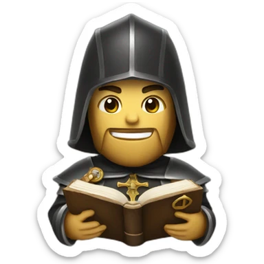 templar holding bible sticker