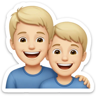 two boys laughing together sticker