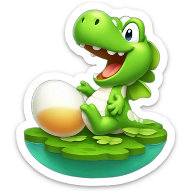 yoshi pond un oeuf sticker