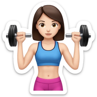 brunette girl in gym wear lifting a dumbbell sticker