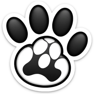 Only the drawn pawprint sticker