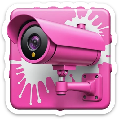 Security Camera pink with graffity sticker