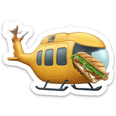 Un tableau d’un dinosaure qui mange un kebab dans un hélicoptère  sticker