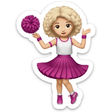 turtle girl dancing with skirt holding   pompom sticker
