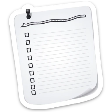 long curling to-do list paper looping up and down like a snake with tiny checkboxes fading into distance sticker