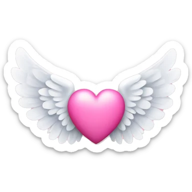 Pink heart with angel wings sticker