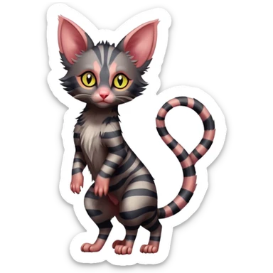Colorful exotic Fantasy-Lykoi-Fakémon-Lykoi-feline-hybrid (full body) sticker