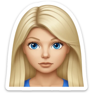Fergie with blue eyes, long light blonde hair sticker