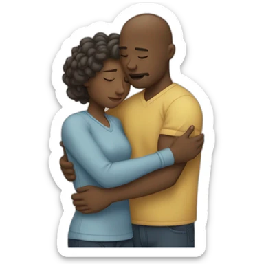 White couple hugging each other while crying  sticker
