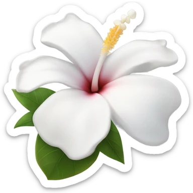 White tropical flower sticker