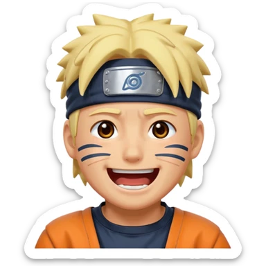 Laughing with tears naruto sticker