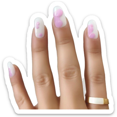 5 acrylic fingernails painted French manicure sticker