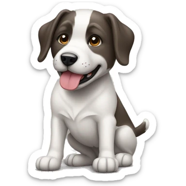 Un chien qui joue a la balle sticker