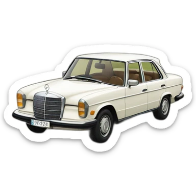 trip around galicia in a old white mercedes benz 1975 sticker