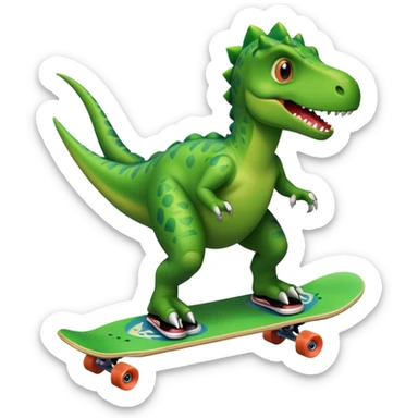 Dinosaur in a skateboard sticker