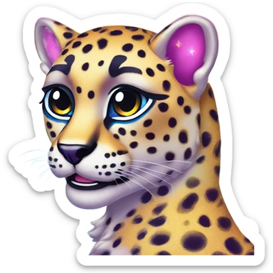 Lisa frank rainbow sparkling cheetah  sticker