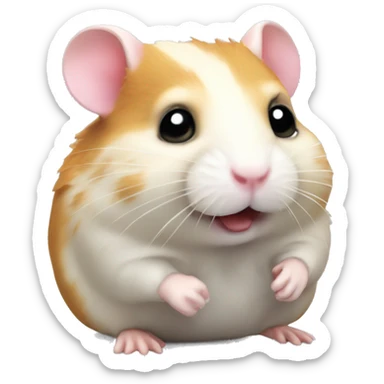 Hamster mit zuckerstange  sticker