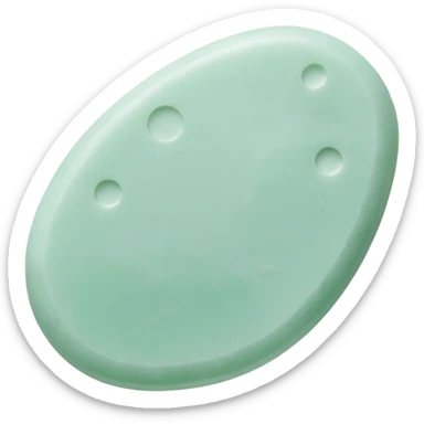 Gua sha stone tool, minimalist, rounded, soft pastel colors, facial massage sticker