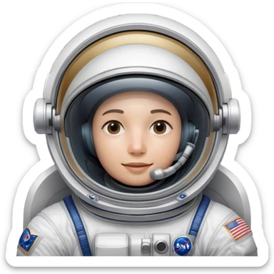 Cinematic Realistic Astronaut with concealed face– A highly detailed depiction of an astronaut in a state-of-the-art space suit, floating weightlessly in the vast expanse of space. The reflective visor hides the face so we do not see the astronauts face, while intricate suit details and soft lighting create an immersive sense of realism. sticker