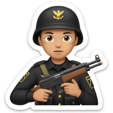 soldier shooting, black combat clothes 













 sticker