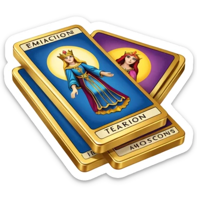 A stack of tarot cards sticker