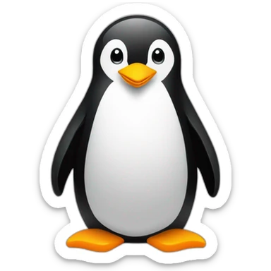 Linux tux penguin sitting sticker