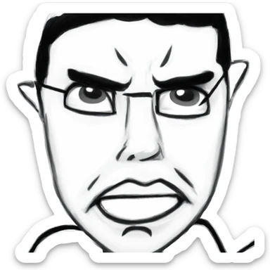 pointy eared boy in monochrome sticker