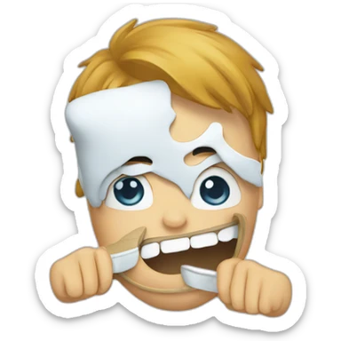 Flossing your teeth sticker