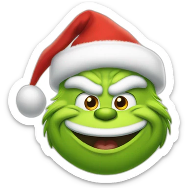 Grinch santa Claus laughing  sticker