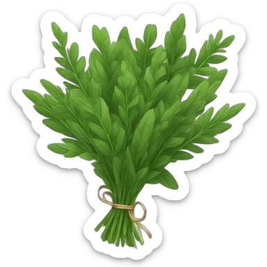 bouquet of green herbs sticker